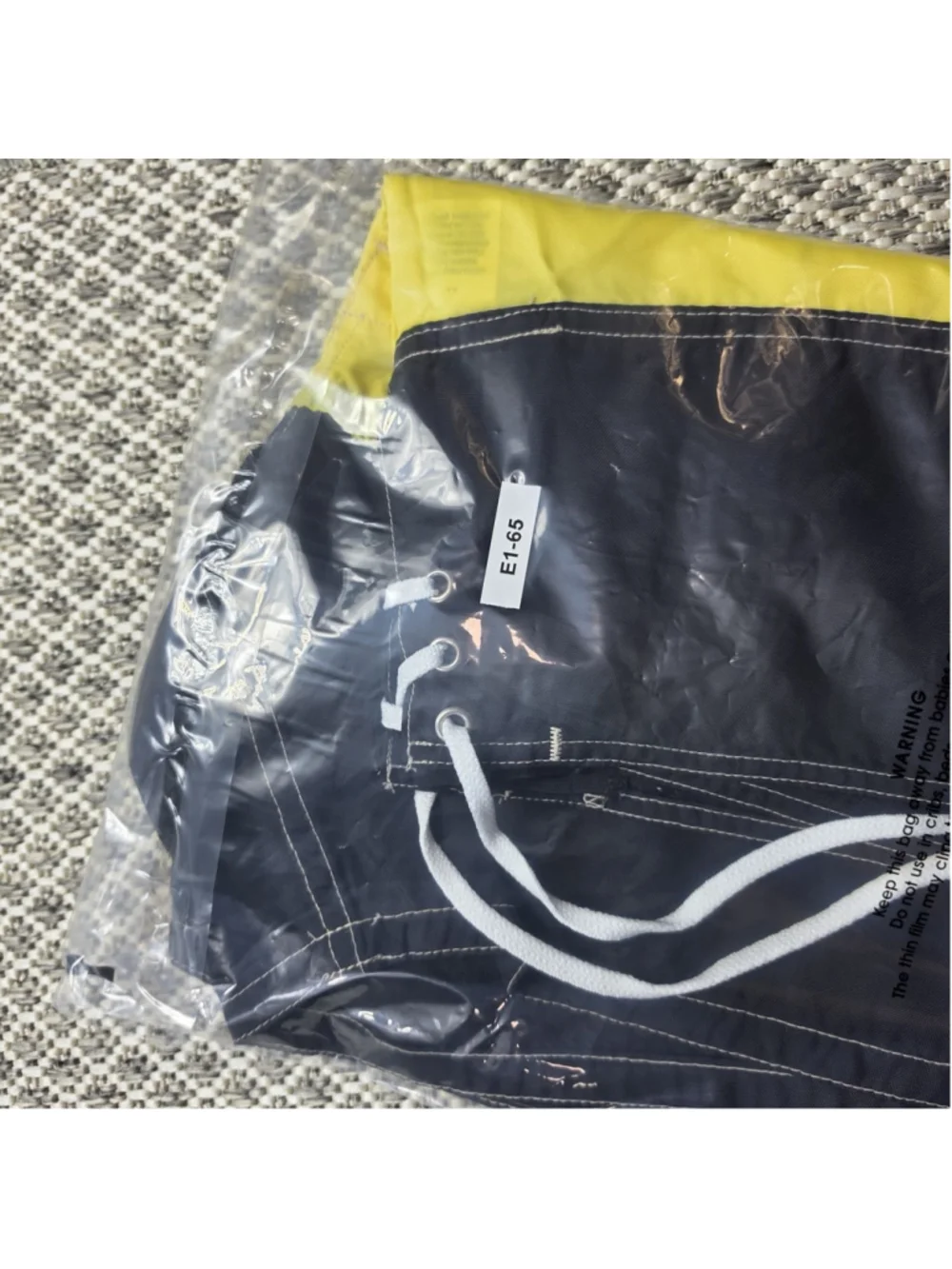Vintage 90s RRL Ralph Lauren Board Shorts Mens 38 Black Yellow Made USA Nylon